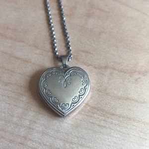 Silver locket necklace